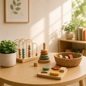 Bright childcare classroom with learning materials, educational toys, and welcoming spaces designed to support early childhood development.