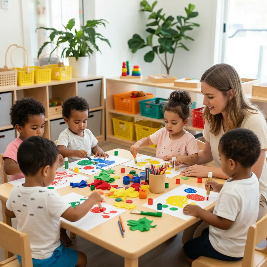 A family reviewing childcare options on a laptop, representing the process of navigating childcare costs in Australia.
