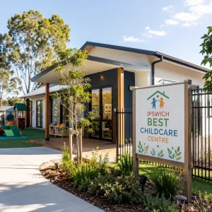 Modern childcare centre in Ipswich with outdoor play areas, landscaped surroundings, and a welcoming learning environment for children.